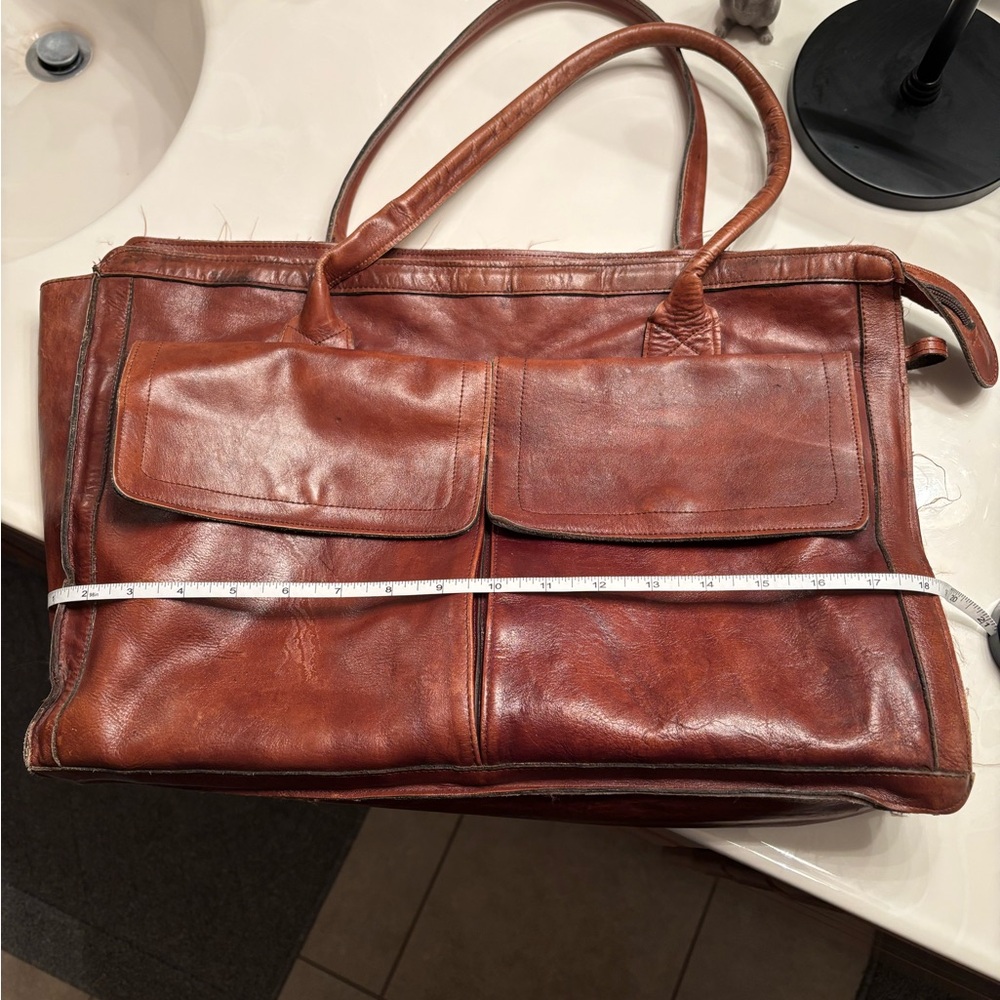 Leather tote bag/laptop bag.